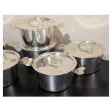 LL - Set of Six Cordon Bleu French Tinned Charlotte Cake Pans/Souffle Pans