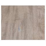 LL - Vintage Wood Side Table with Drawer, Brass Trim & Open Shelf