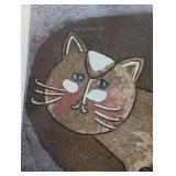 LL - Margarita Galetar Marcel Cat Etching - Framed