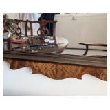 Vintage Wood Wall Mirror- Ornate Crest