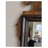 Vintage Wood Wall Mirror- Ornate Crest