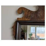 Vintage Wood Wall Mirror- Ornate Crest
