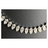 LL - Blue Hobe Vintage Rhinestone Jewelry Set - Necklace, Bracelets, Earrings & Brooch