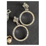 LL - Blue Hobe Vintage Rhinestone Jewelry Set - Necklace, Bracelets, Earrings & Brooch