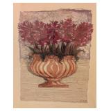 ML - Framed Floral Print, Dark Wood Frame