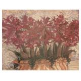 ML - Framed Floral Print, Dark Wood Frame