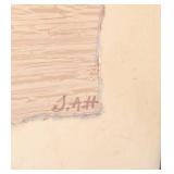 ML - Framed Floral Print, Dark Wood Frame