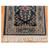 ML - Brassfield Navy Runner Rug - Oriental Border