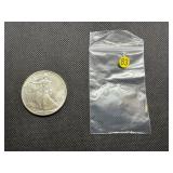 First Year of Issue 1986 Beautiful Uncirculated 1 Oz. Silver American Eagle  Greysheet Wholesale Value is $126.40