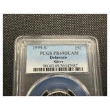 1999-S Silver Delaware Washington Quarter PCGS PR69DCAM - PCGS Price Guide Value for a PR69DCAM is $25