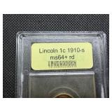 1910-S Lincoln Cent USCG MS64+ RD - Greysheet Wholesale Value for an MS64 RB is $150