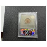 1911-P Lincoln Cent USCG MS66  RD- Greysheet Wholesale Value for an MS66 RB is $300