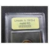 1915-D Lincoln Cent USCG MS66  RD- Greysheet Wholesale Value for an MS66 RB is $1200!!