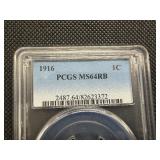 1916 Lincoln Cent PCGS MS64RB -  PCGS Price Guide Value for an MS64RB is $115