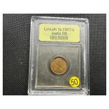 1917-S Lincoln Cent USCG MS64  RB- Greysheet Wholesale Value for an MS64 RB is $275