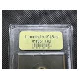 1918 Lincoln Cent USCG MS65+ RD - Greysheet Wholesale Value for an MS65 RB is $200
