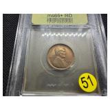 1918 Lincoln Cent USCG MS65+ RD - Greysheet Wholesale Value for an MS65 RB is $200