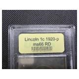 1920-P Lincoln Cent USCG MS66  RD- Greysheet Wholesale Value for an MS66 RD is $525