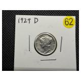 1929-D High Grade Silver Mercury Dime