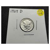 1929-D High Grade Silver Mercury Dime