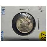 1941 Silver Mercury Dime Marked MS65 FSB When Purchased - Greysheet Wholesale Value for An MS65 FSB is $34