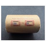 Unopened 20 coin roll of Morgan silver dollars with a high grade 1893 at one end and a high grade CC at the other end