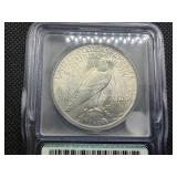 1925 Silver Peace Dollar - ICG MS64 - Greysheet Wholesale Value for an MS64 is $101