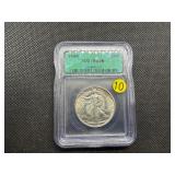 1938 Walking Liberty Silver Half Dollar  ICG AU58 - Greysheet Wholesale Value for an AU58 is $58