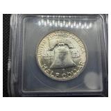 1951 Franklin Silver Half Dollar  ICG MS64 FBL - Greysheet Wholesale Value for an MS64 FBL is $47.88