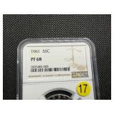 1961 Proof Franklin Silver Half Dollar  NGC PF68 -  NGC Price Guide Value for a PF68 is $100