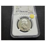 1961 Proof Franklin Silver Half Dollar  NGC PF68 -  NGC Price Guide Value for a PF68 is $100