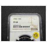 1963 Proof Franklin Silver Half Dollar  NGC PF68 -  NGC Price Guide Value for a PF68 is $115