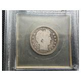 Key Date  Low Mintage 1896-S Barber Quarter USCG G6 - Greysheet Wholesale Value for a G4 is $525!