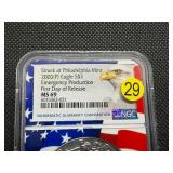 2020-P  First Day of Release Emergency Production Silver American Eagle NGC MS69  -  NGC Price Guide $135