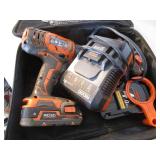 Ridgid Cordless Drill, 18V Battery