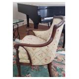 Restored Louis XVI Style STICKLEY Fine Upholstered Curved Back Parlor Armchair
