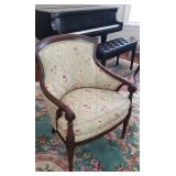 Restored Louis XVI Style STICKLEY Fine Upholstered Curved Back Parlor Armchair