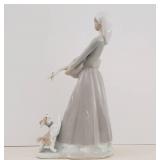 10.5" NAO / Lladro Figurine - Goose Girl w/Dog
