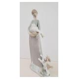 10.5" NAO / Lladro Figurine - Goose Girl w/Dog