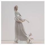 10.5" NAO / Lladro Figurine - Goose Girl w/Dog
