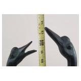 2 Large "Bronzed" Terra Cotta Duck / Goose Statues