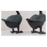 2 Large "Bronzed" Terra Cotta Duck / Goose Statues