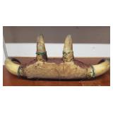 Old Vintage Western Style Buffalo or Cattle Horn Hat/Coat Rack