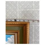 Very Nice Vintage Oil on Canvas Board Mountain Lake Landscape Scene