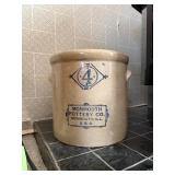Excellent Condition Monmouth 4 Gallon Stoneware Crock