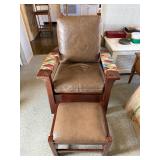 Very Nice Genuine STICKLEY Oak Armchair w/Matching Ottoman