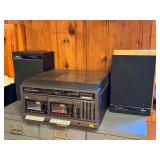 Working Unitech Model MC-15 Cassette Deck / Turntable System w/Speakers