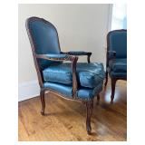Matching Pair of Vintage Blue Parlor Chairs
