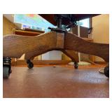 Antique Oak Rolling Swivel Office Chair