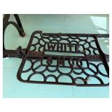 Coffee Table Made w/Antique Cast Iron Sewing Cabinet Treadle Base